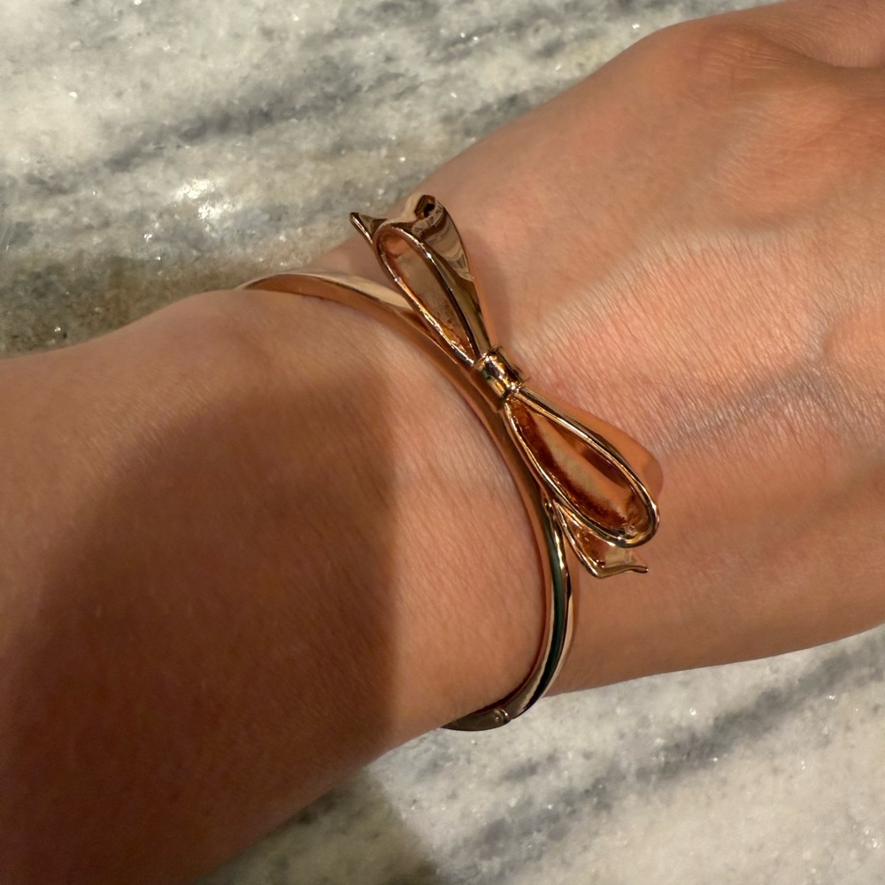 Kate Spade Elegant Rose Gold Bow Bracelet
